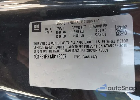 2018 Chevrolet Camaro 1Ss z USA, uszkodzony, nr VIN 1G1FE1R71J0142997